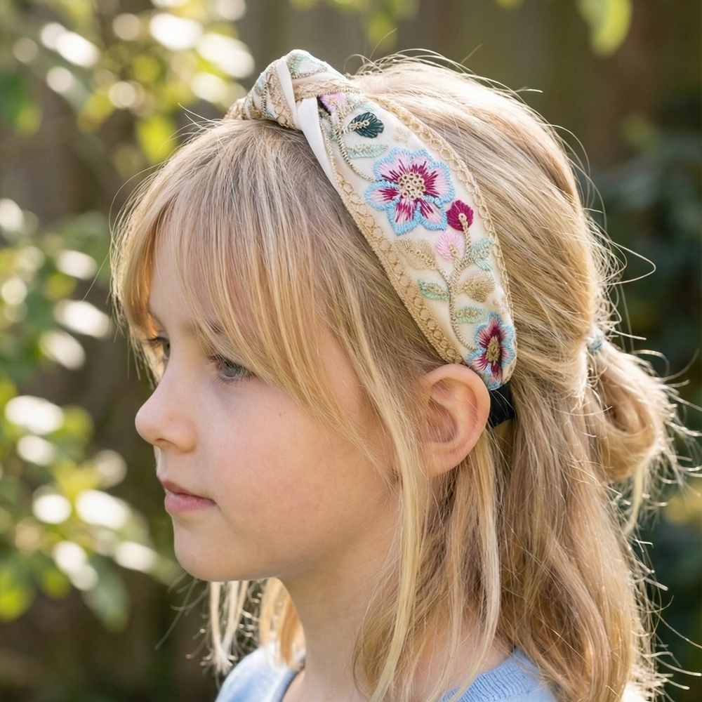 Colorful Floral Embroidered Headbands - Picture 5 of 17